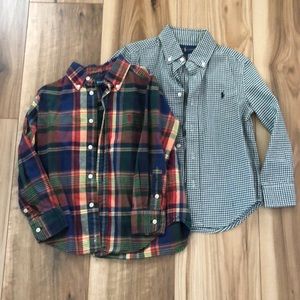 2-Ralph Lauren Boys Long Sleeved Button up Shirts